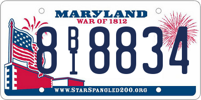 MD license plate 8BI8834