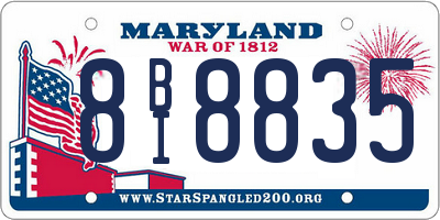 MD license plate 8BI8835
