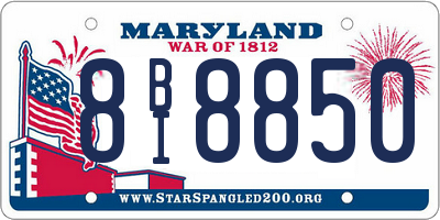 MD license plate 8BI8850