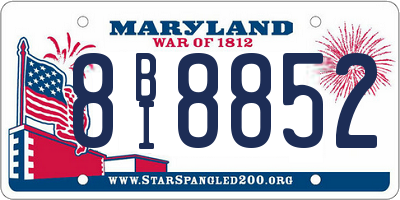 MD license plate 8BI8852