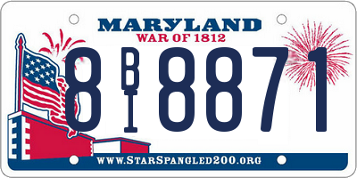 MD license plate 8BI8871