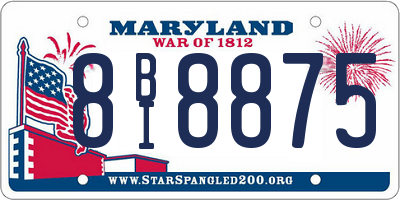 MD license plate 8BI8875