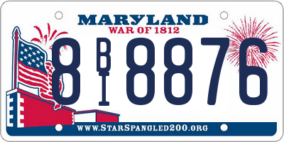 MD license plate 8BI8876