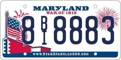 MD license plate 8BI8883