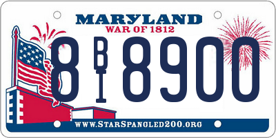 MD license plate 8BI8900