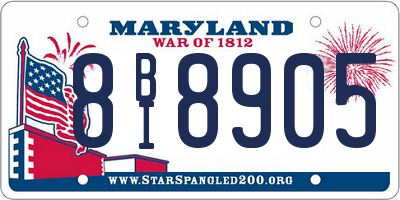 MD license plate 8BI8905