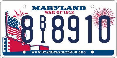 MD license plate 8BI8910