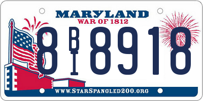 MD license plate 8BI8918