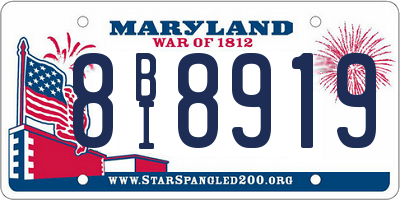 MD license plate 8BI8919