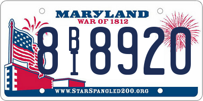 MD license plate 8BI8920