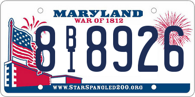 MD license plate 8BI8926