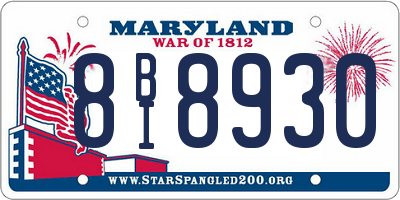 MD license plate 8BI8930