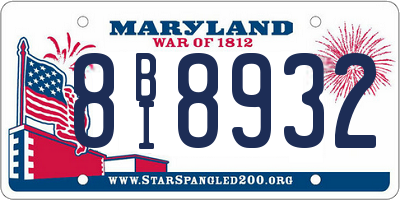 MD license plate 8BI8932
