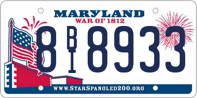 MD license plate 8BI8933
