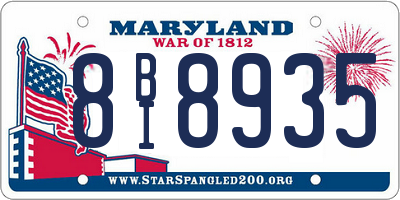 MD license plate 8BI8935