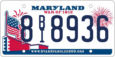MD license plate 8BI8936