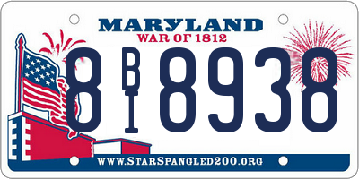 MD license plate 8BI8938