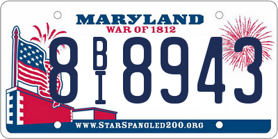MD license plate 8BI8943