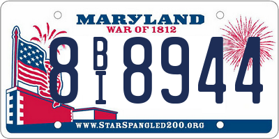 MD license plate 8BI8944