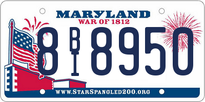 MD license plate 8BI8950