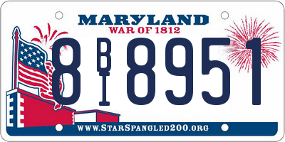 MD license plate 8BI8951