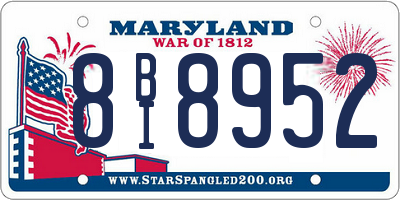 MD license plate 8BI8952