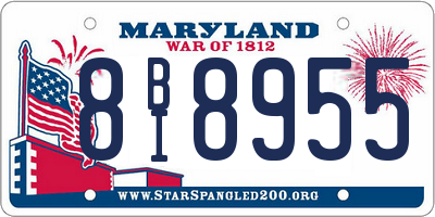MD license plate 8BI8955