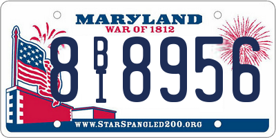 MD license plate 8BI8956