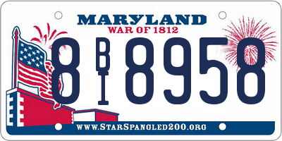 MD license plate 8BI8958