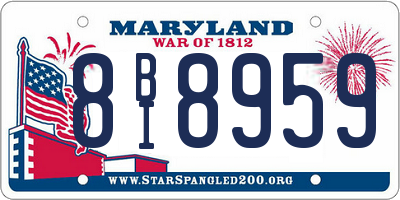 MD license plate 8BI8959