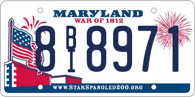 MD license plate 8BI8971