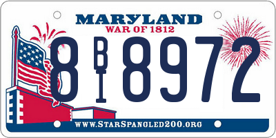 MD license plate 8BI8972