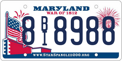 MD license plate 8BI8988