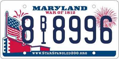MD license plate 8BI8996