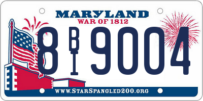 MD license plate 8BI9004