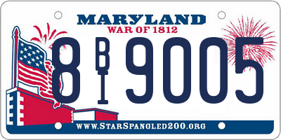MD license plate 8BI9005