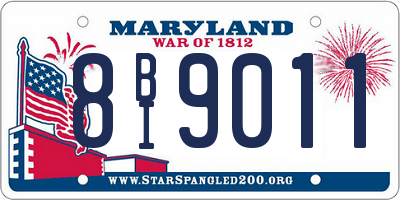 MD license plate 8BI9011