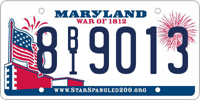 MD license plate 8BI9013