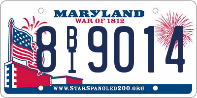 MD license plate 8BI9014