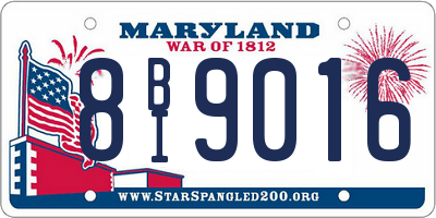 MD license plate 8BI9016