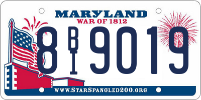 MD license plate 8BI9019