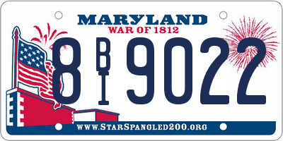 MD license plate 8BI9022