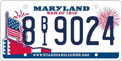 MD license plate 8BI9024