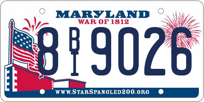 MD license plate 8BI9026