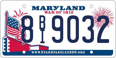 MD license plate 8BI9032