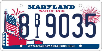 MD license plate 8BI9035