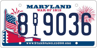 MD license plate 8BI9036