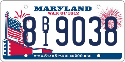MD license plate 8BI9038