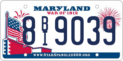 MD license plate 8BI9039