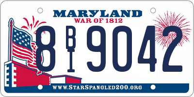 MD license plate 8BI9042